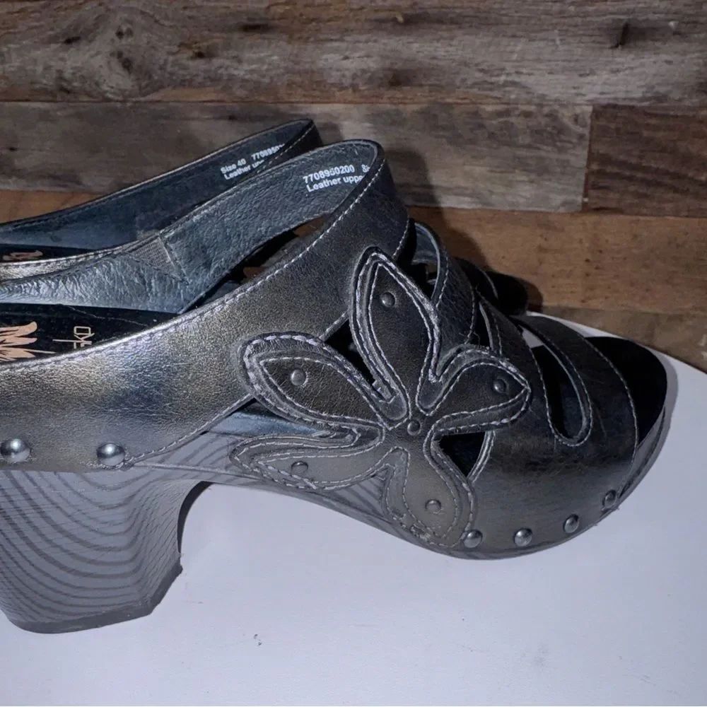 RARE Dansko Nigella Black Leather Floral Studded Mules - EU 40 EUC - Picture 11 of 11